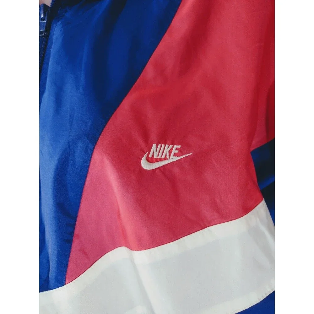Vintage Nike Jacket Adult S/M Windbreaker Pink Blue Colorblock 80s